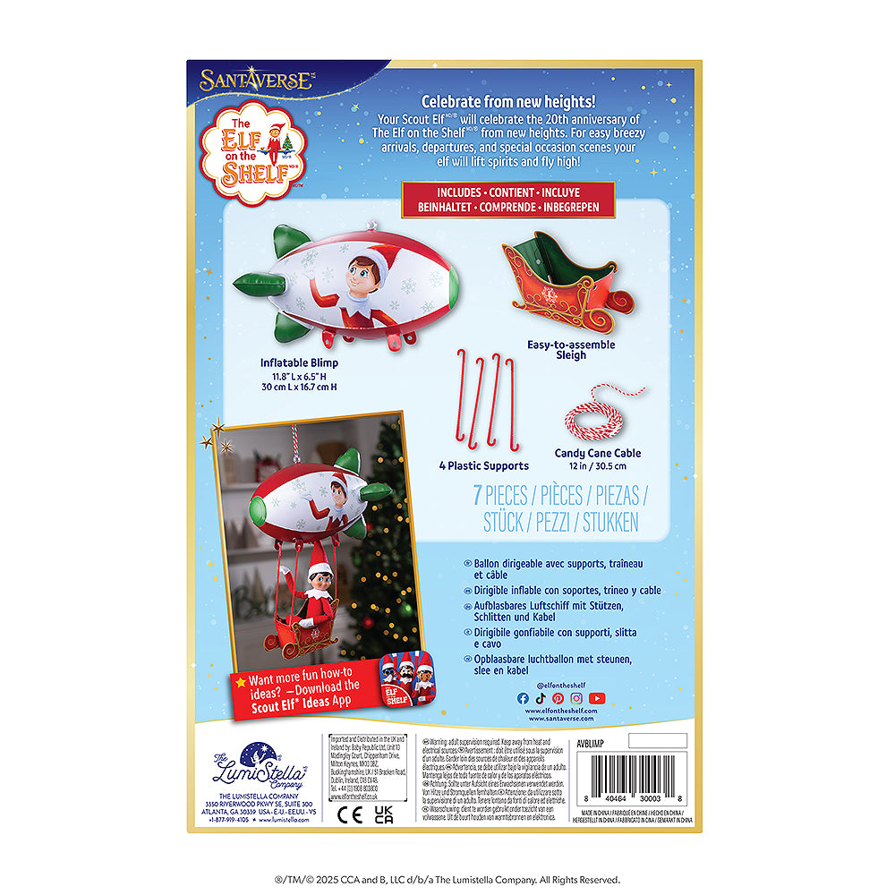The back of the Polar Props™ Peppermint Blimp Ride box