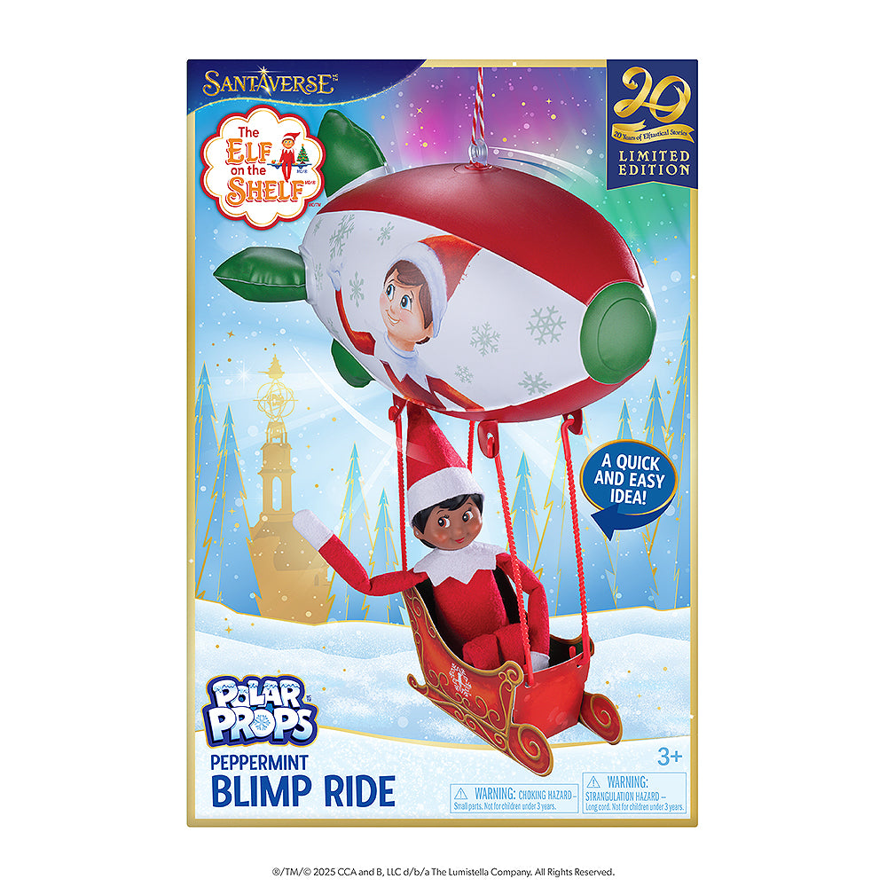 The front of the Polar Props™ Peppermint Blimp Ride box