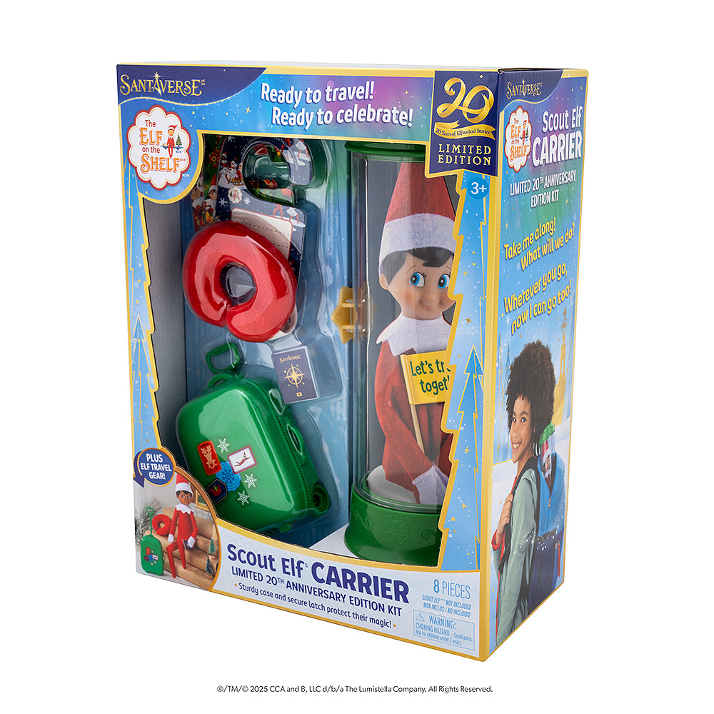 Front packaging of the Scout Elf® Carrier, Ltd. 20th Anniversary Ed. Kit.