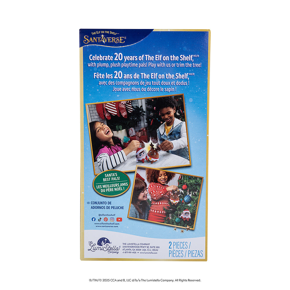 Back packaging of the Santaverse™ Celebration Ornament Plush
