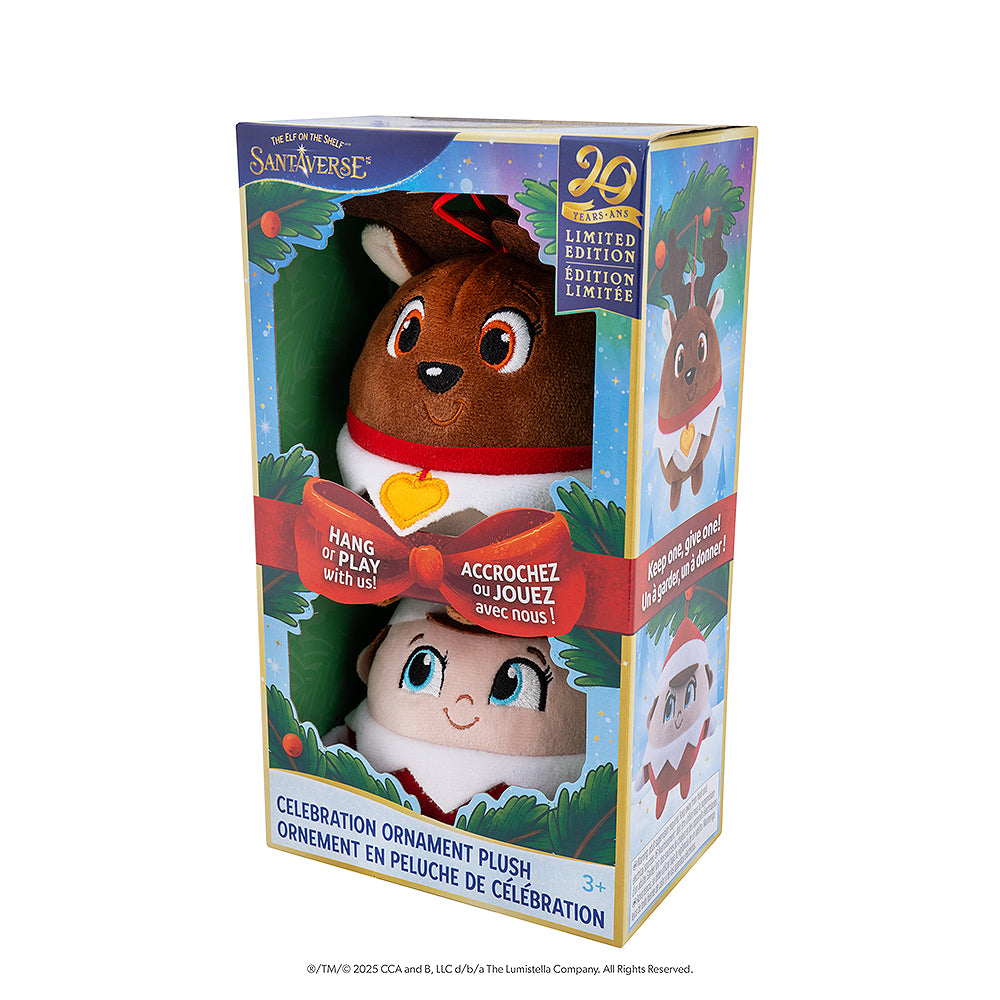 Front packaging of the Santaverse™ Celebration Ornament Plush