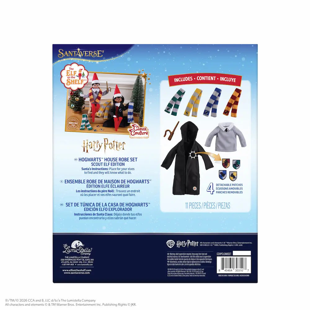 PRE-ORDER | Harry Potter™ Hogwarts™ House Robe Set for the Scout Elf® | Polar Props®