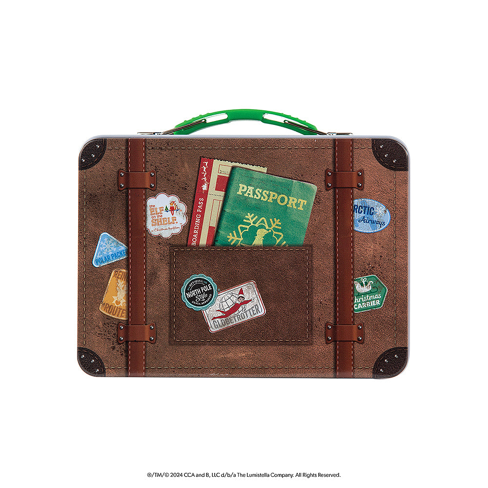 Suit case tin from the Claus Couture Collection® Christmas T-Shirt Party Pack