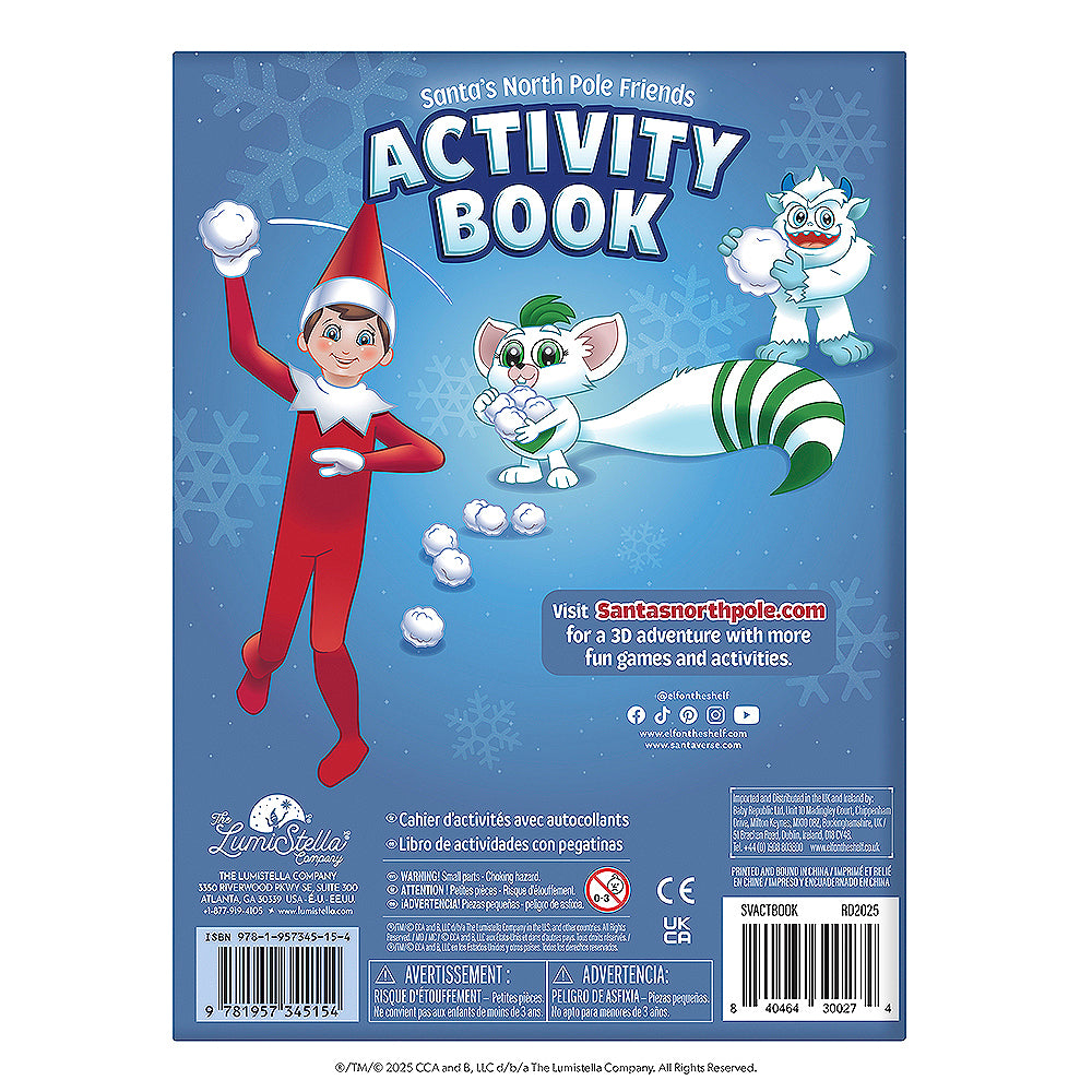 Back cover of the Santaverse™ Santa’s North Pole Friends Activity Book