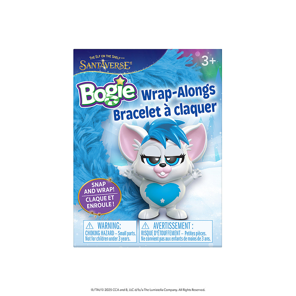 The front packaging of the blue Bogie™ Wrap-Alongs