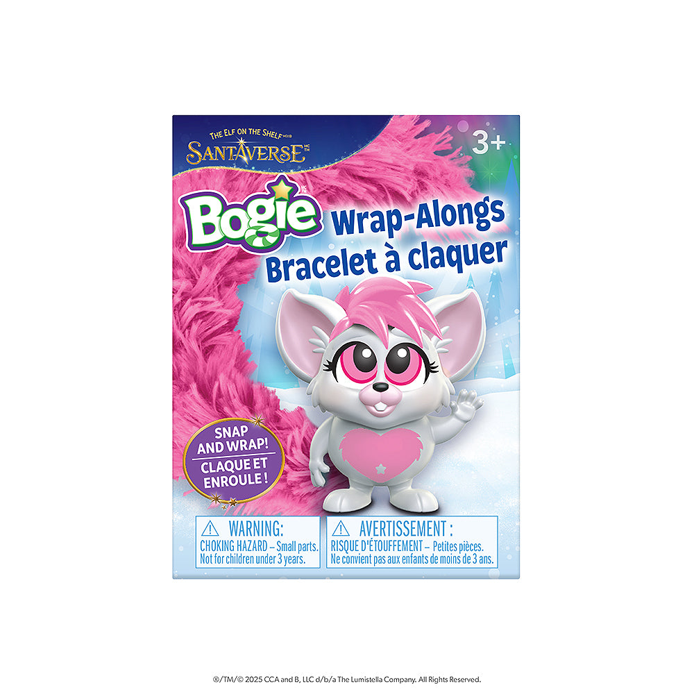 The front packaging of the pink Bogie™ Wrap-Alongs