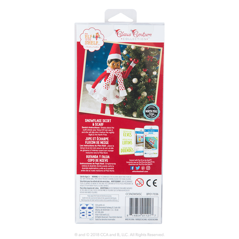 Claus Couture Collection® Snowflake Skirt & Scarf: Back of Packaging