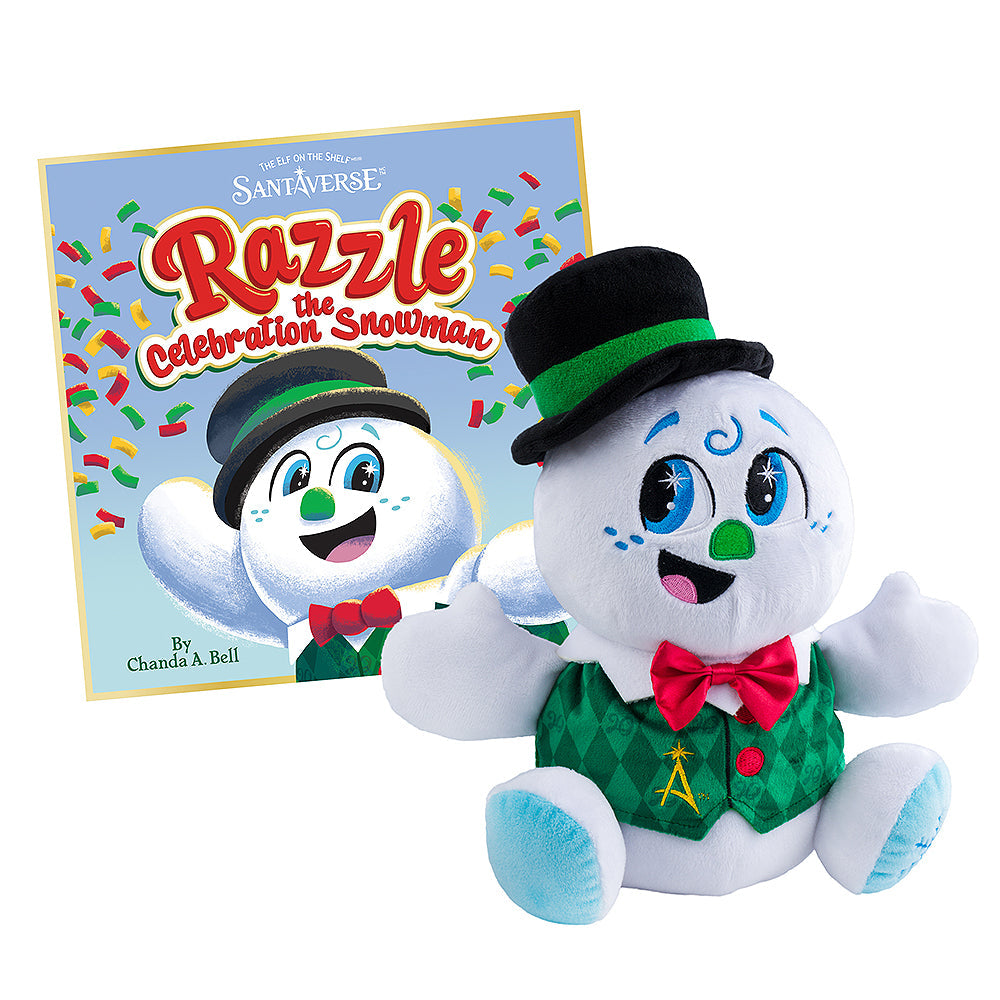 SnoStax™ Razzle the Celebration Snowman plush and book