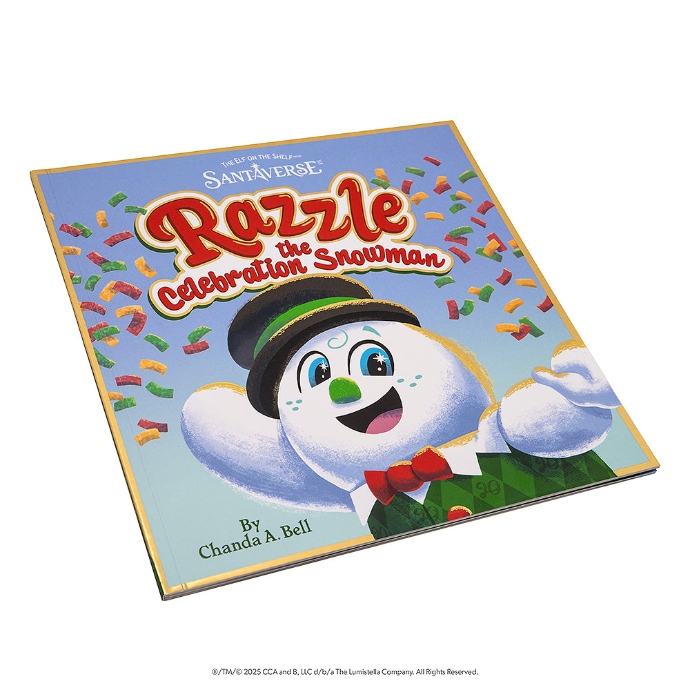 SnoStax™ Razzle the Celebration Snowman book flat lay