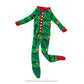 A flat lay image of the Claus Couture Collection® Goodnight, Sleep Bright PJs, showcasing the details on the PJ set