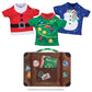 Flat lay of the Claus Couture Collection® Christmas T-Shirt Party Pack