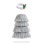 The Claus Couture Collection® Tiny Tinsel Dress and included headband on display.