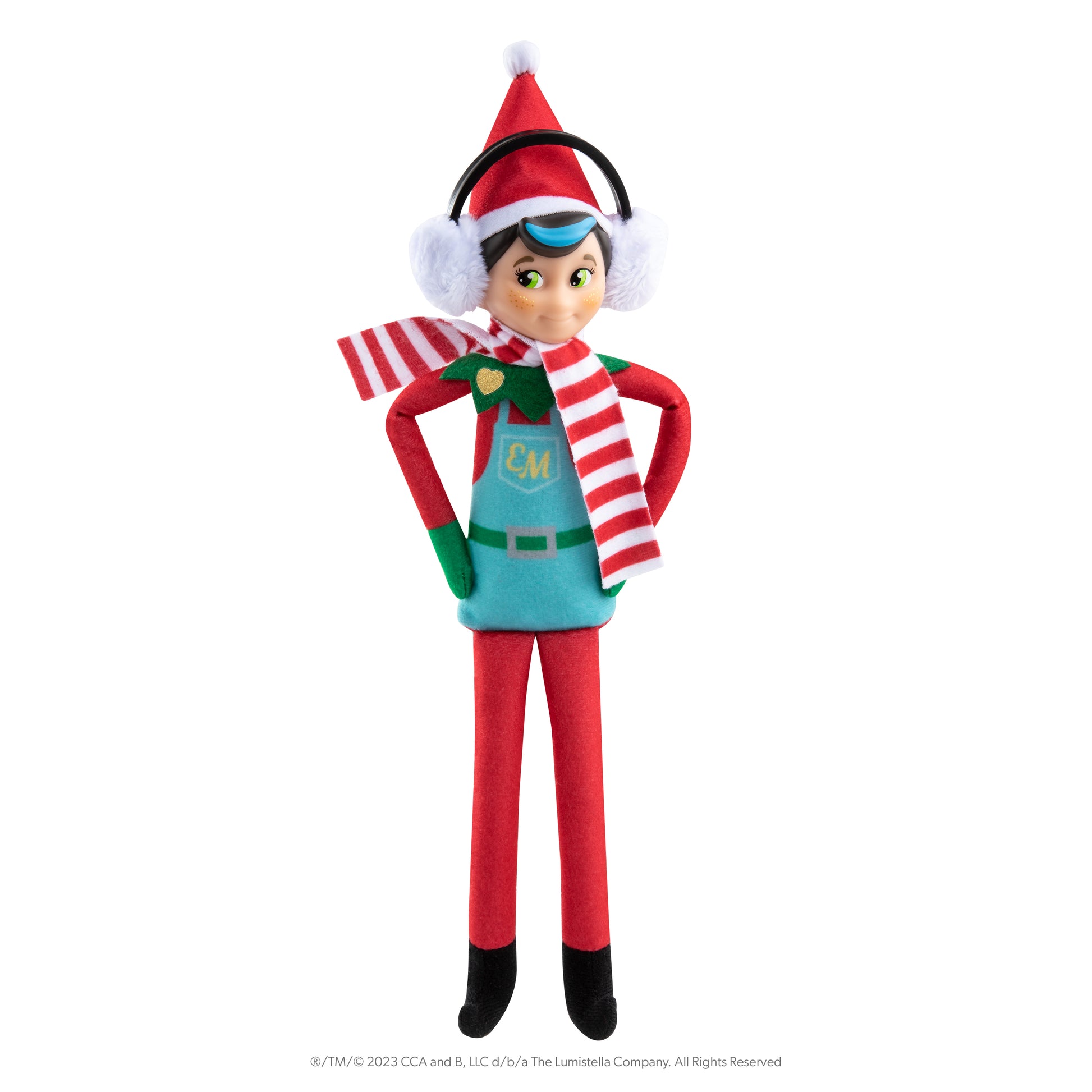 Elf Mates® Chef with light skin tone wearing scarf and ear muffs posed standing up