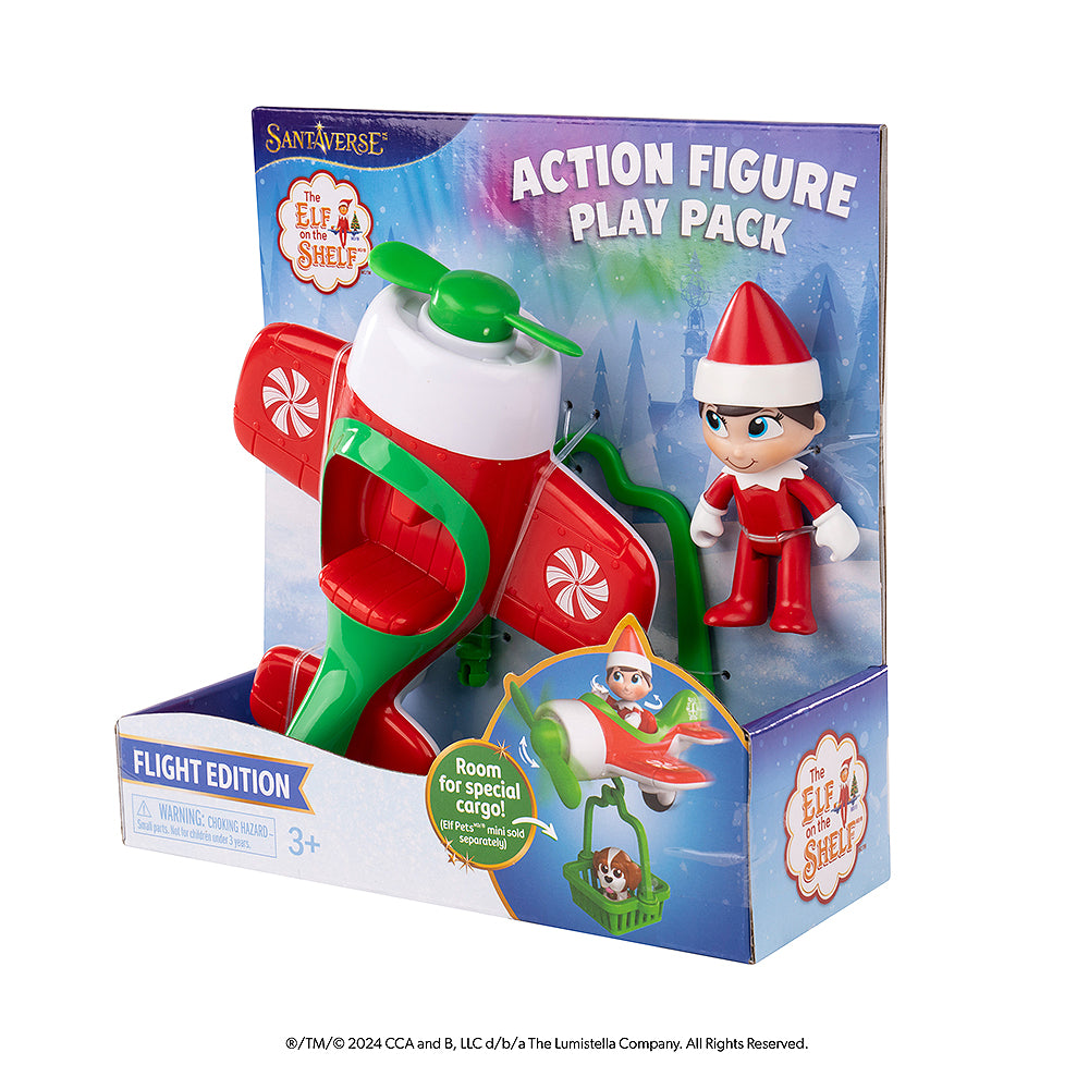 The Elf on the Shelf® Action Figure Play Pack: Flight Edition packaging front side