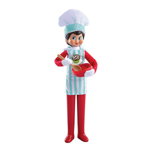 A Scout Elf® donning the MagiFreez® Christmas Chef outfit