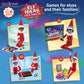 An infographic, stating that the Polar Props™ The Official Elf Ideas Fun & Games Kit  offers "games for elves and their families" and showing the 21-24 ideas/games/props. Game 24 has an asterisk which indicates that it doubles as a game your children can play. If the asterisk is not present, the idea is a prop for your Scout Elf only.