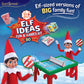 An infographic, stating that the Polar Props™ The Official Elf Ideas Fun & Games Kit  has "Elf-sized versions of BIG family fun!" There are more than 80 props included in this kit. A pair of Scout Elves are playing on a ping pong set, which is one of the props included in the kit.