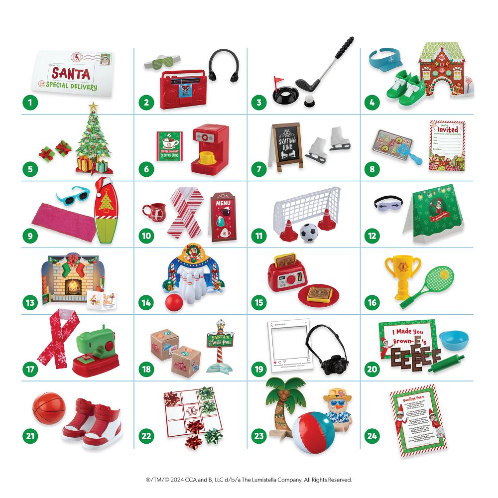 Polar Props™ Elf Ideas Super Set: 24 sets of elf ideas with interchangeable pieces