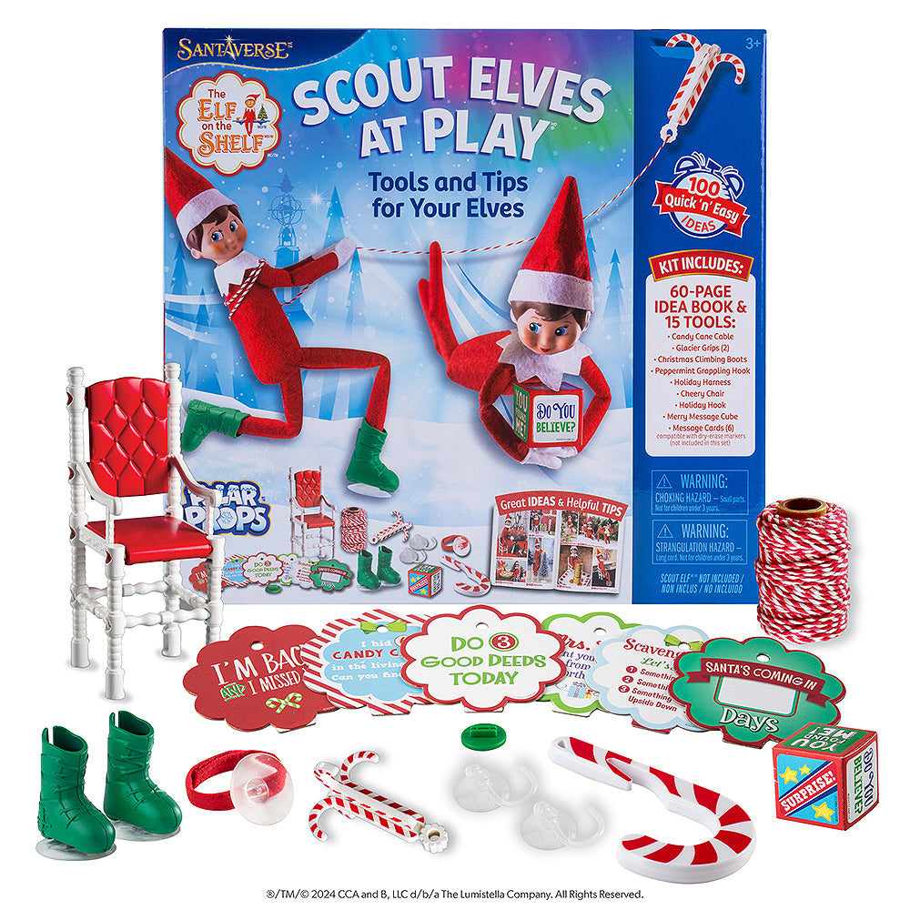 Scout Elves at Play® Tools and Tips for Your Elves packaging front and kit contents