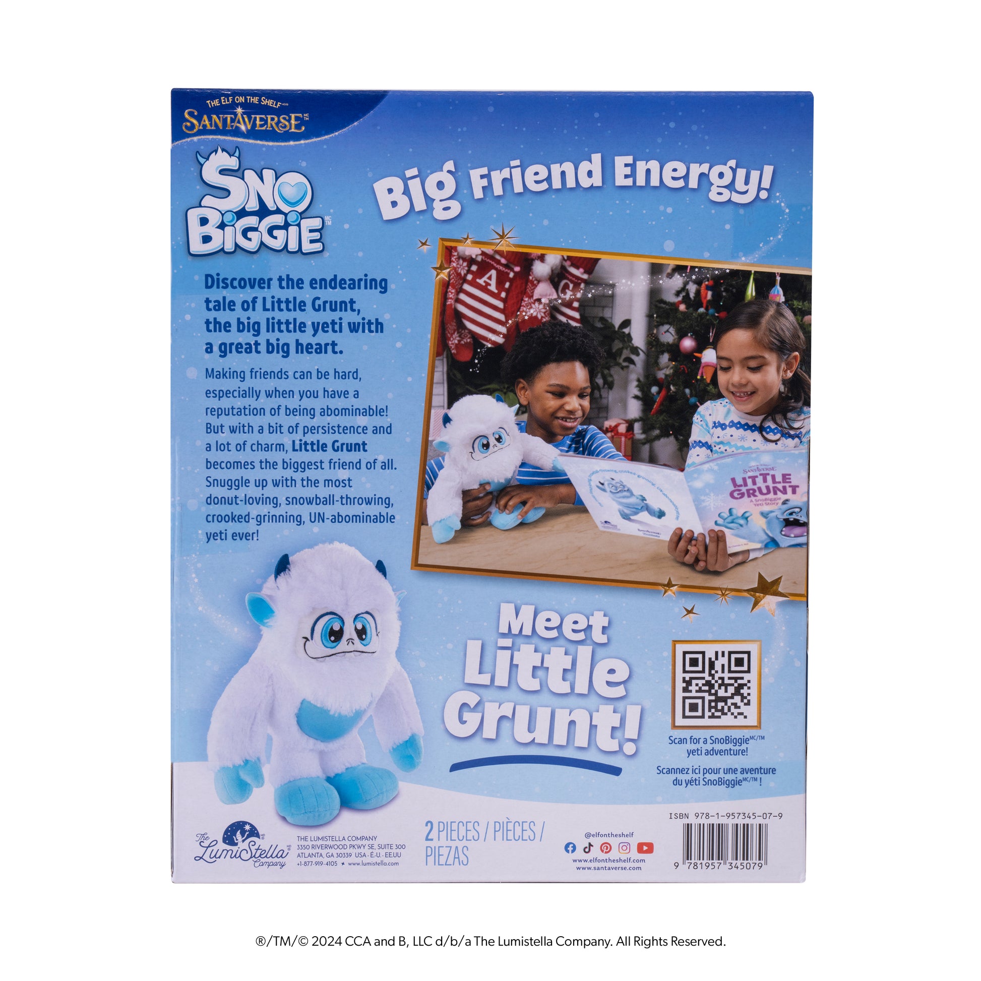 Little Grunt Plush Yeti and Book packaging back