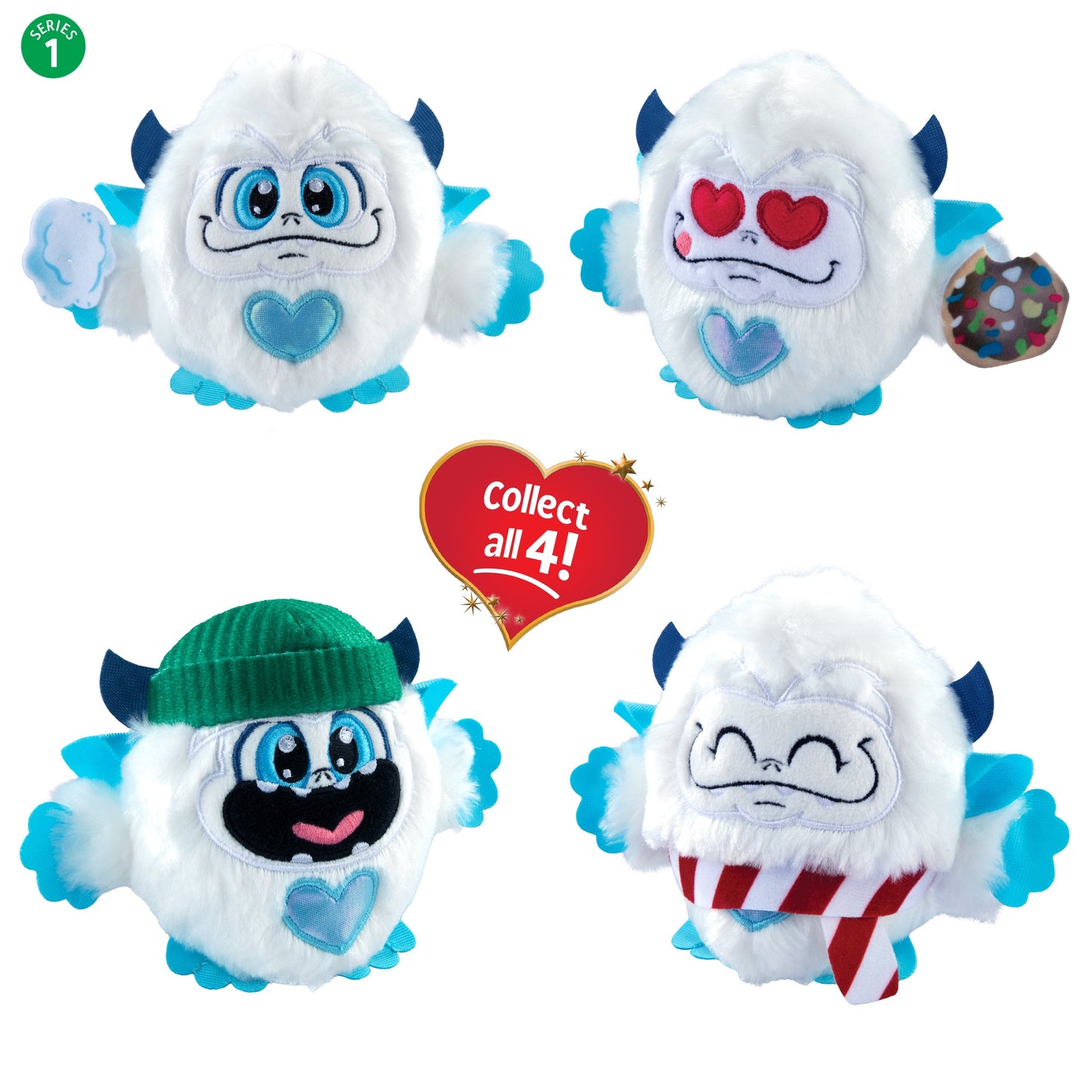 SnoBiggie™ Yeti SnoBall Surprise, all 4 varieties on display in this image