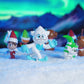 A product video of the Santaverse™ Minis (Series 5) rotating over snowy ground with a mountainous, wintery, out-of-focus background.