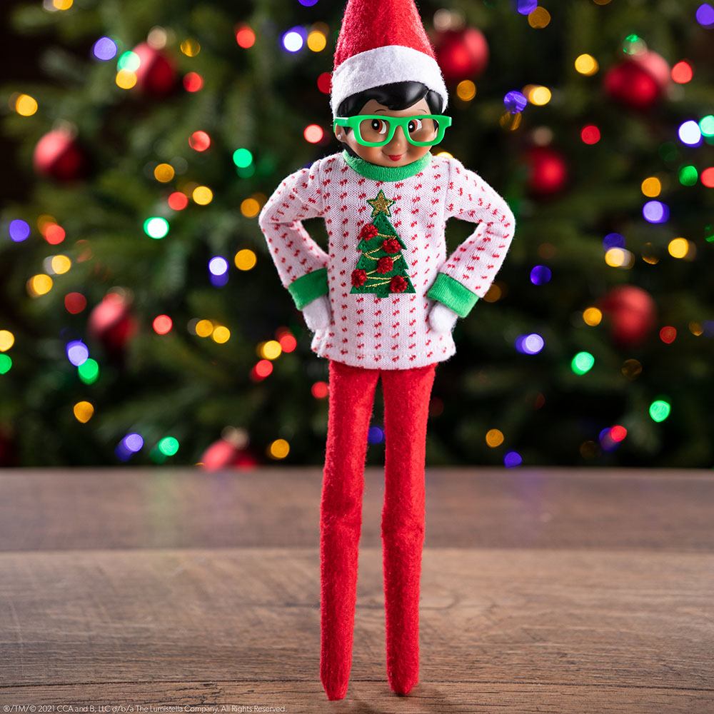 Elf on the 2025 shelf ugly sweater