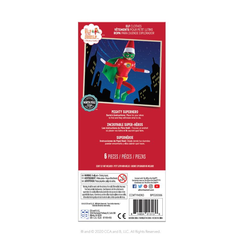 Claus Couture Collection® Mighty Superhero: Back of Packaging