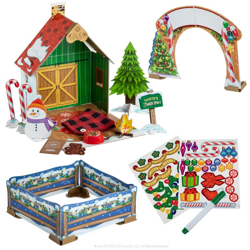 Elf Pets Christmas Cabin Playset: Contents