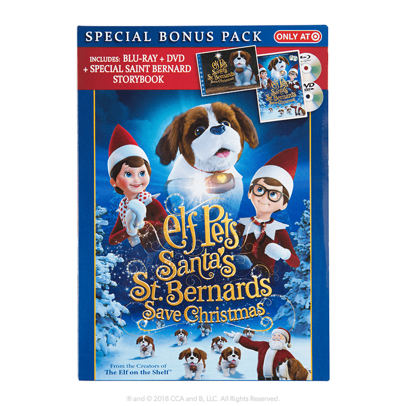 Elf Pets®: Santa’s St. Bernards Save Christmas DVD + Blu-ray + Book: Front of Package