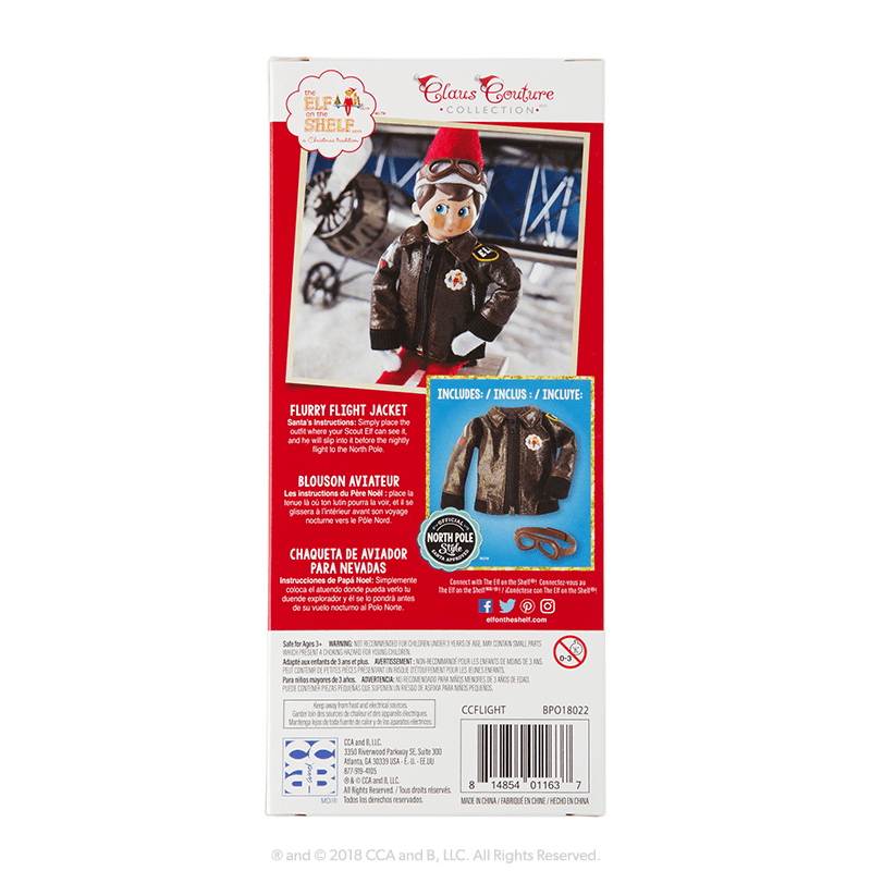 Claus Couture Collection® Flurry Flight Jacket: Back of Packaging