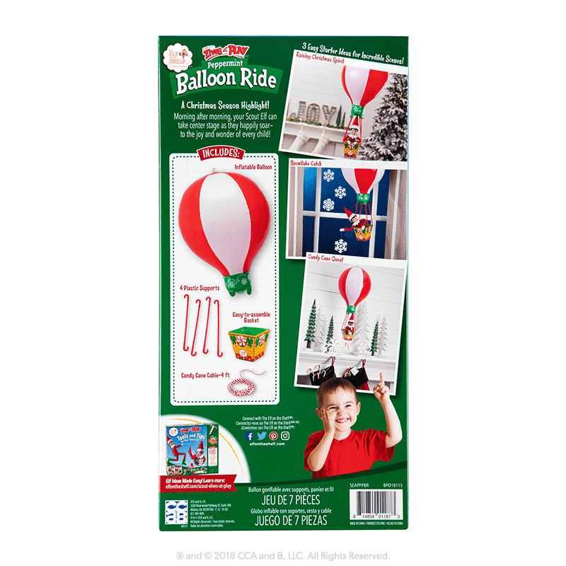 Scout Elves at Play® Peppermint Balloon Ride: Back of Packaging